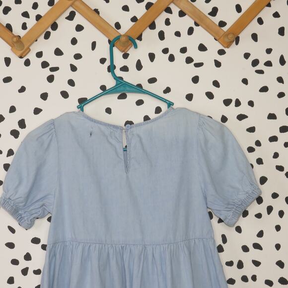 Social Standard by Sanctuary Light Blue Chambray Puff Sleeve Girls Dress - Picture 4 of 7